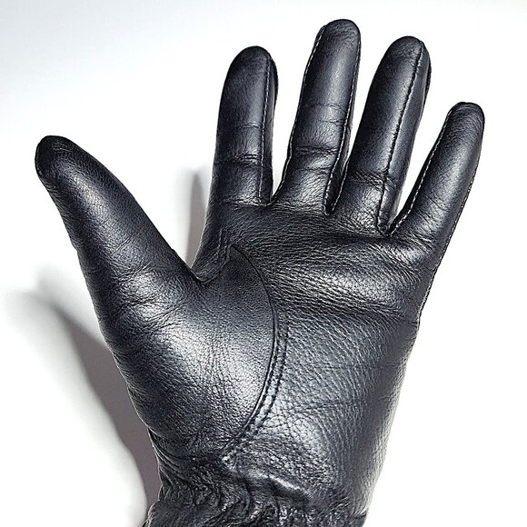 Simons fleece-lined black leather gloves - Picture 4 of 8